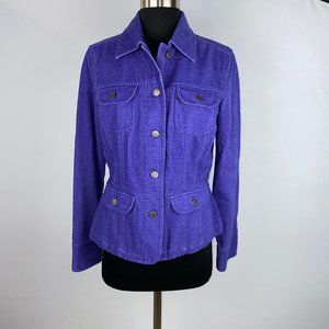 J. Jill XS Brushed Soft Cotton Button Down Jacket